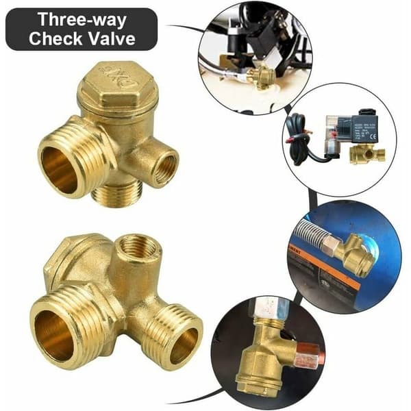 2 st koppar kompressor backventil 10mm 16mm 20mm rostskyddad kompressor backventil slitstark kompressor backventil för anslutning av rördelar