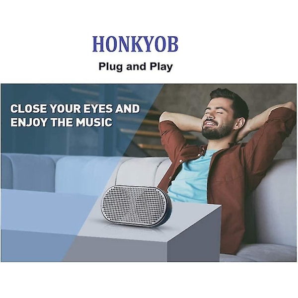 Honkyob Usb Mini-højttaler Computerhøjttaler drevet stereo multimediehøjttaler til bærbar bærbar pc (sort)