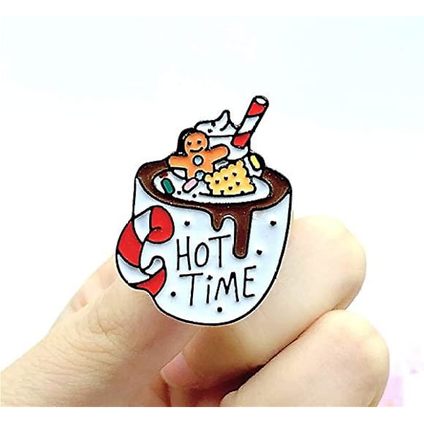 Wabjtam Julgran Brosch För Barn Tonårsflickor Pojkar Kvinnor Män Bil Kaffe Söta Cartoon Badge Broscher