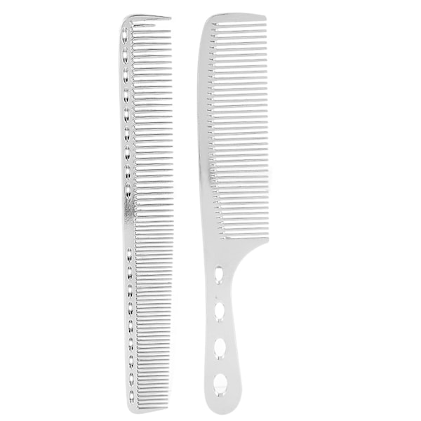2-pack set hårkam rymd aluminium rostfritt stål antistatisk gles frisyrkam skönhetsverktyg