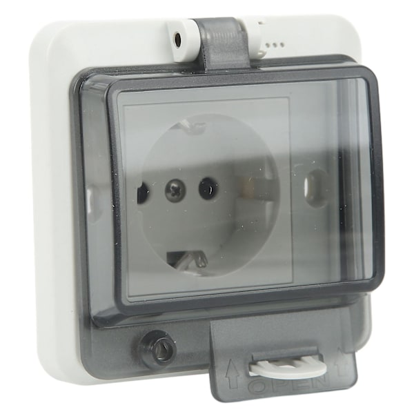 Väggmonterad IP66 Vattentät EU Standard Plug Adapter Uttag 250V 16A med PC Skal