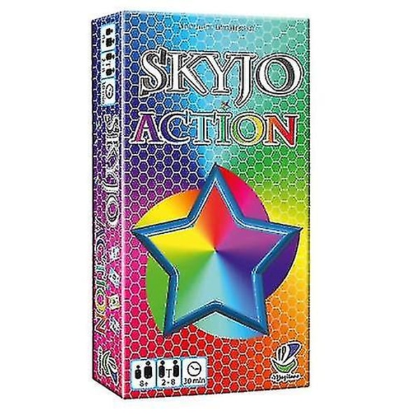 Skyjo Action-kortspel för vuxna och barn, roliga brädkortsspel för skojs skull, underhållande, presenter för barnleksaker (färgglada)
