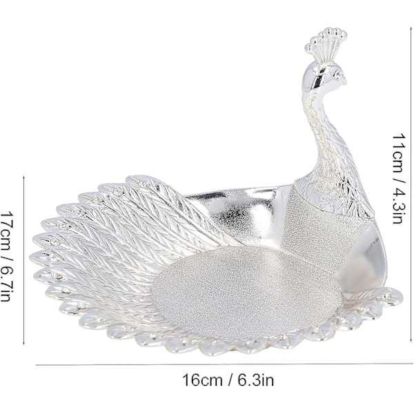 Svan godis fruktfat godisfat silver utsökt vacker svan multifunktionell godis frukt snacks tallrik heminredning(silver)