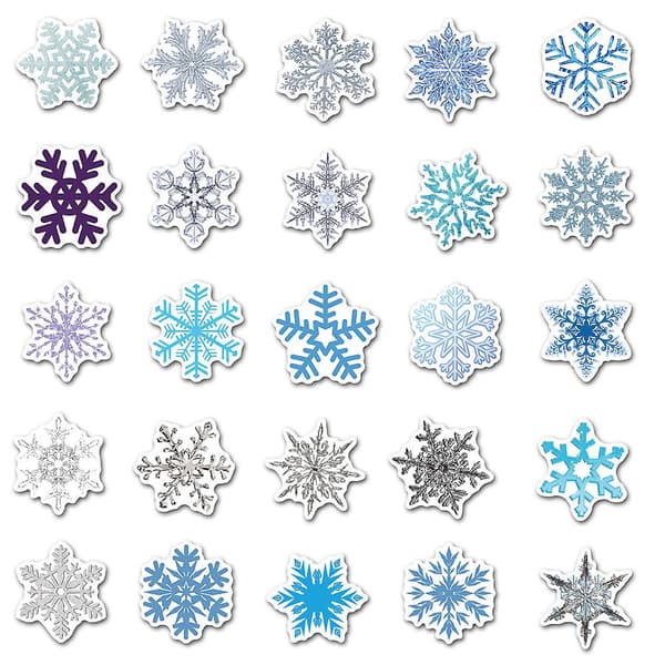 50 julete snøfnugg vindus klistremerker dekorasjon