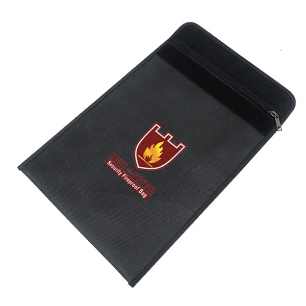 Brandsäker dokumentväska Vattentät väska med stor kapacitet används för att förvara bankkort, dokument och värdesaker (38*28cm) svart