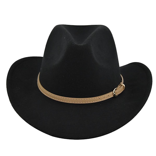 Filthatt Retro Imitert Saueskinn Cowboyhatt Belte Ullhatt Nasjonal Hette Retro Jazzhatt