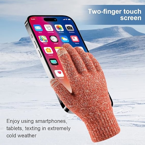 3 stk. Vinter Beanie Hat Scarf Touchscreen Handsker Sæt til Mænd og Kvinder, Beanie Handsker Halsvarmer Sæt med Varmt Strikket Fleeceforet (Rød)