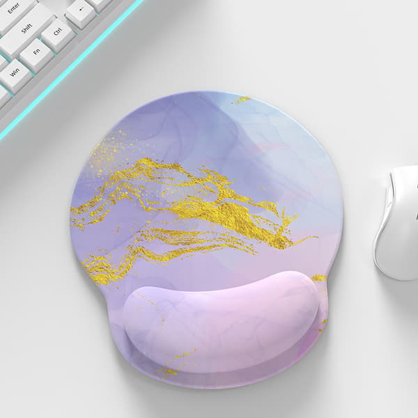 Musematte Håndleddsstøtte, Ergonomisk Gel Musematte med Håndleddsstøtte, Komfortabel Datamusmatte for Bærbar PC, Musematte med Sklisikker PU-base(F)