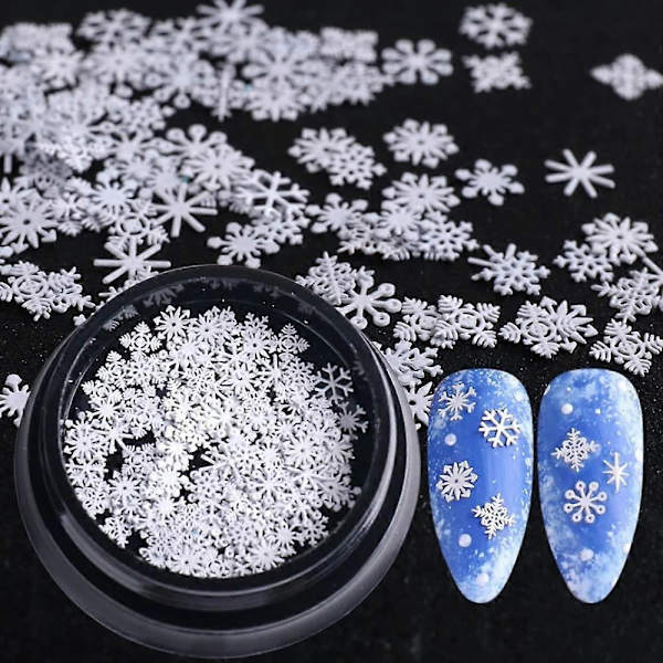 Julklappssnöflingor Glitter Dekorationer Snöflingor Sekvenser 3D Julnagel Dekaler DIY Nageltillbehör Julnagelkonst Tillbehör Manikyr Dekoration
