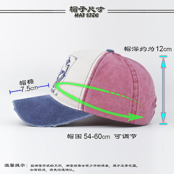 Vasket Baseball Cap Trykt Hat Femstjernet Baseball Hit Farve Baseball Cap Anker Baseball Cap Peaked Cap