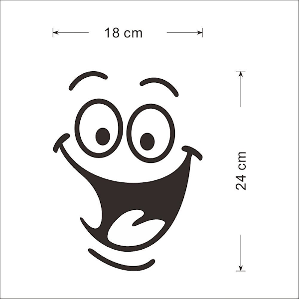 Smiley-dekal, Rolig Väggdekal För Toalett, Badrum, Kök, Pvc, 1 Färg