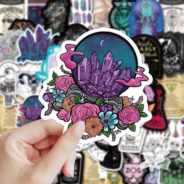 Stickers 50PCS Heks Stickers Pakker,Cool,Heks,Kristal Stickers,Astrologie,Tarot,Goth Stickers,Sticker Pakker til Teenagere Gaver