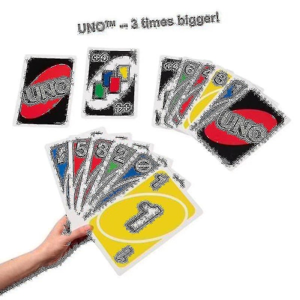 Uno Giant familiekortspil med overdimensionerede kort Kortspil til 2-10 spillere Hjemmefest P