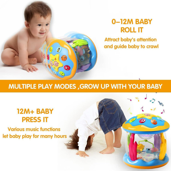 Baby , Ocean Rotating Light Up Spädbarnsleksaker, Musikleksaker kompatibla Toddler Flickor Pojkar