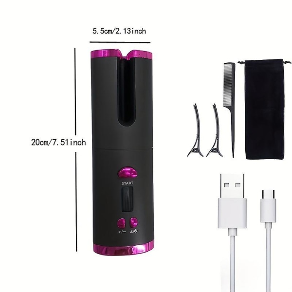 Automaattinen hiusten kiharrin USB Automaattinen kiharrin laiska hiusten kihartaja (harmaa)