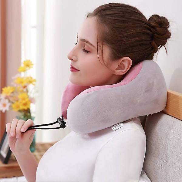 Uformet massagepude Multifunktionel cervikal massager til hjemmet Memory Foam bilpude Bærbar Uformet pude (brun)