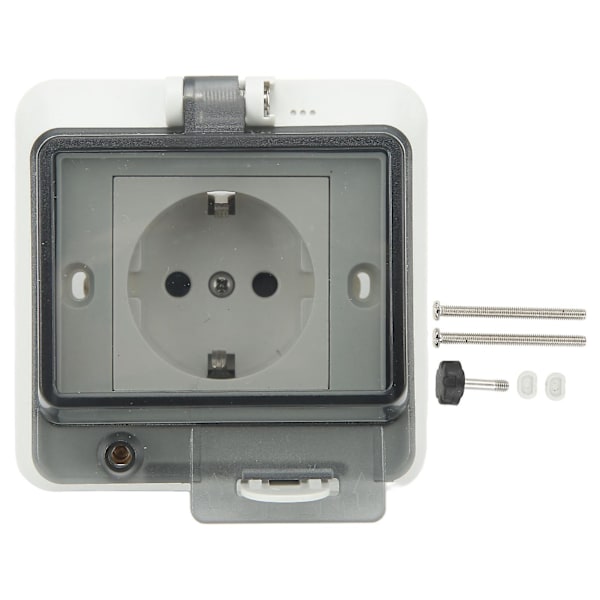 Väggmonterad IP66 Vattentät EU Standard Plug Adapter Uttag 250V 16A med PC Skal