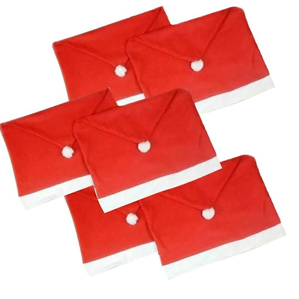 Julstolsöverdrag - Juldekoration - Tomteluva - Stolsöverdrag - Julborddekoration (6 stycken, 60*49cm)