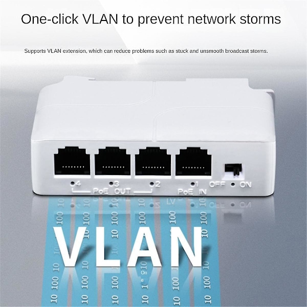 1 til 3 port PoE-utvider 10/100M Poe-repeater IEEE802.3Af for IP-transmisjonsutvider for POE-svitsj