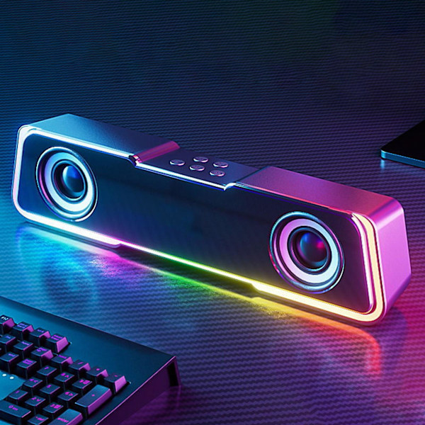 Färgglad ljud Bluetooth 5.3 Subwoofer Hög effekt Hemmavideo Skrivbord Trådlös remsa Lång högtalare Högtalare Ljudfält TV Karaoke Ljud