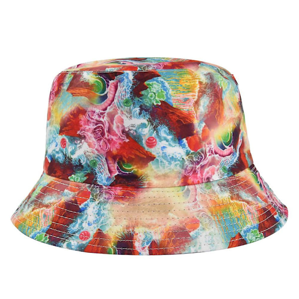 Ny Graffiti Pot Hat Sommer Fiskerhatt Personlighet Tie Dye Pot Hat Fiske Solskjerm Hat Menn Og Kvinner Utendørs Eventyr Hat