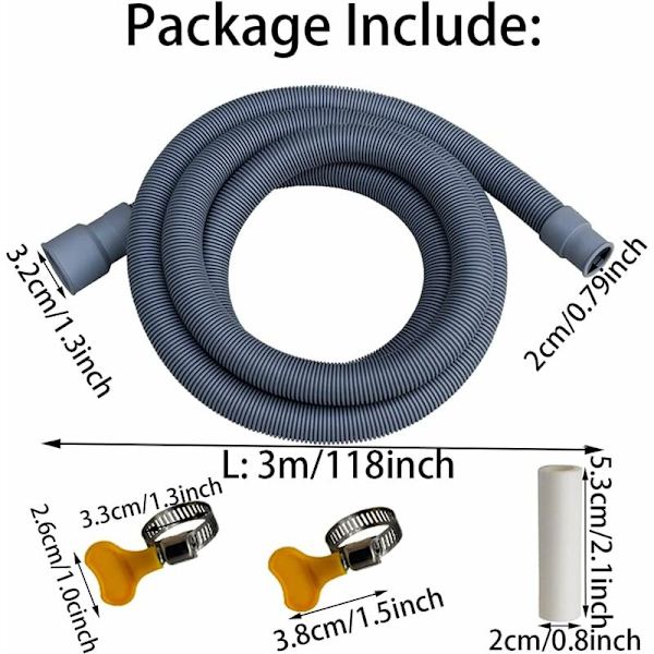 Universal avloppsslang, tvättmaskin avloppsslang, 3M universal avloppsslang, diskmaskin slangförlängning, slang avloppsslangförlängning