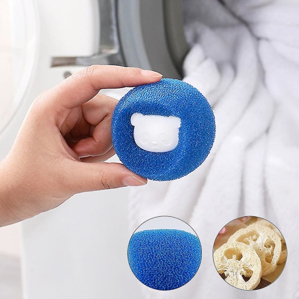 Klesvaskball Anti-vikle vaskerens renseball hårfjerning（5 stk，blå）