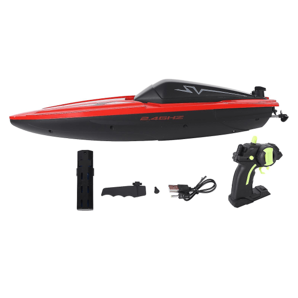 Ultralång batteritid 24g Fjärrkontroll Båtvatten Elektrisk Speedboat Racing Yacht Vattentät modell Leksaksbåt（enkelcell）