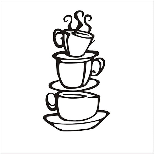 12 tum kaffeväggklistermärken kaffeväggkonstdekaler kaffetid dekaler DIY avtagbar kaffeskylt väggdekor klistermärken med kaffekoppskylt för kaffe