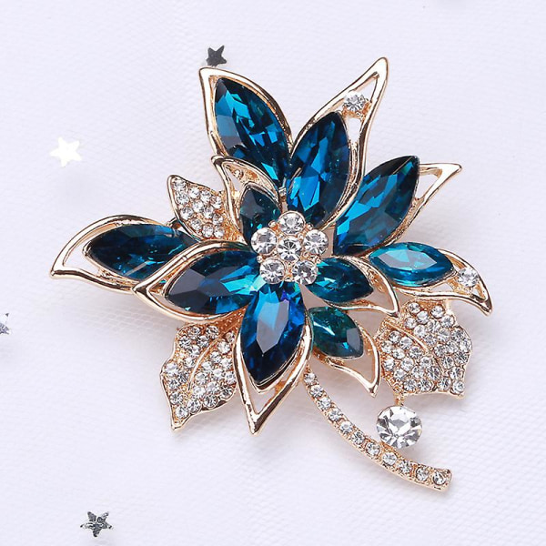 WABJTAM Fashion Crystal Broche Pins Fancy Vintage Style Rhinestone Blomster Brocher Smykkegave til kvinder, piger, damer