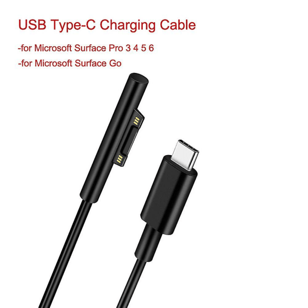 Pd Til Usb Type C-stik Kabel Opladningskabel til M-icrosoft Surface Pro 3 4 5 6 - Snngv