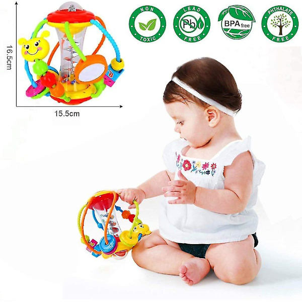 Baby leksaker 0-6 månader gammal baby mus leksak set aktivitetsboll, baby leksaker 6 månader gammal plus skakbord grepp rotation tidig utbildning lärande sensorisk leksak