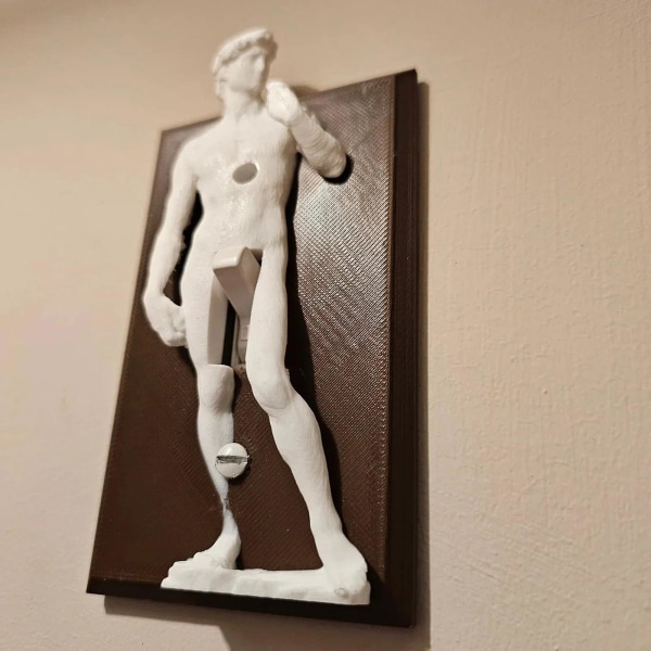 Michelangelos David Sculpted Light Switch Cover - Wall Switch Plade Cover（Hvid）