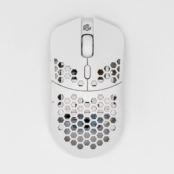 Trådløs gaming 58 gram ultralett mus med honeycomb-design (hvit)