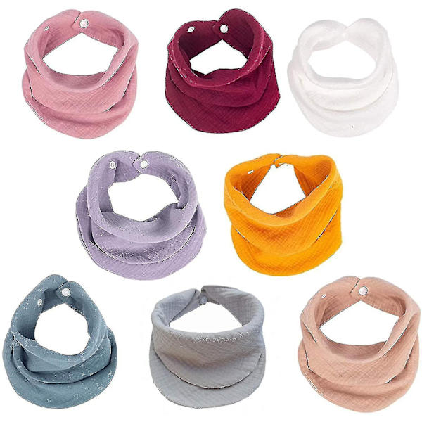 8-pack Bandana-sjalar, multifunktionella sjalar Mjuka & Absorberande Drool-sjalar