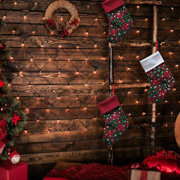 Juldekorationer Julstrumpor Set 9 Tum Små Julstrumpor Julstrumpor Dekorationer Snöflinga Servis Hållare För Barn Godis