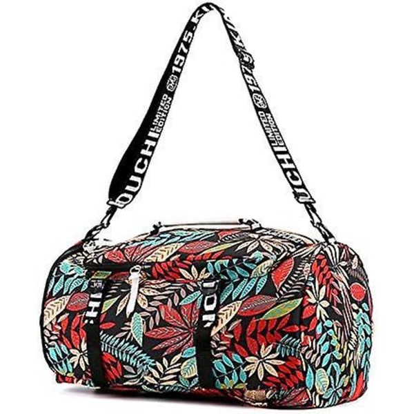 Gym Duffel Bag för kvinnor Övernattning Medium Lättvikt Hopvikbar Weekender Resväska Sport Atletisk Vattentät Ryggsäck Blommönster för flickor Barn
