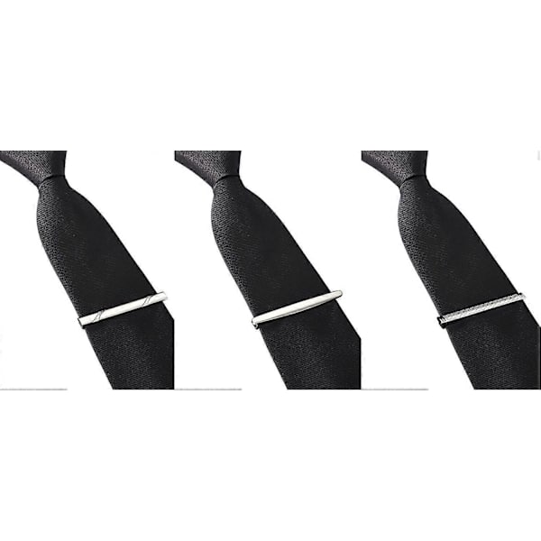 3 st Tie Clips för Män Tie Bar Clip Set för Vanliga Slipsar Halsduk Bröllop Affärer
