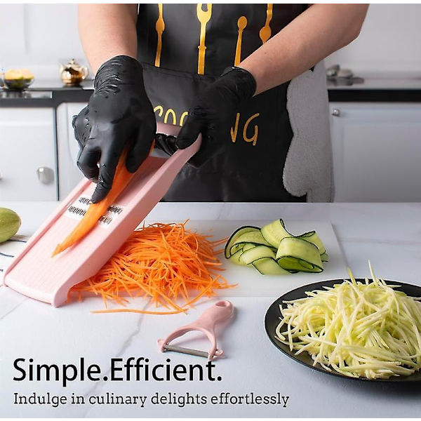 Mandolinskärare Grönsaksskärare Mandolin Flersidig Blad Potatis Grönsaksskärare Grönsaksskärare Julienne Strimlare Potatisskärare（Rosa）