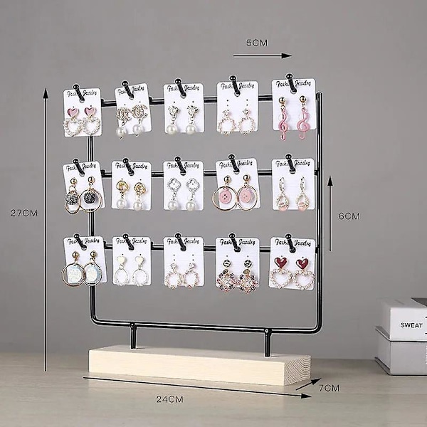Örhängen smycken display stativ vit krok upp smycken arrangör rack hållare aktivitet halsband ring display stativ butik dekor present