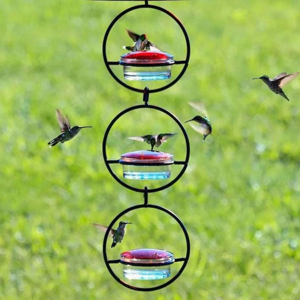 Metallinen Yksinkertainen Hummingbird Water Feeder Anging Hummingbird Feeder Lahjat lintujen ystäville（B）