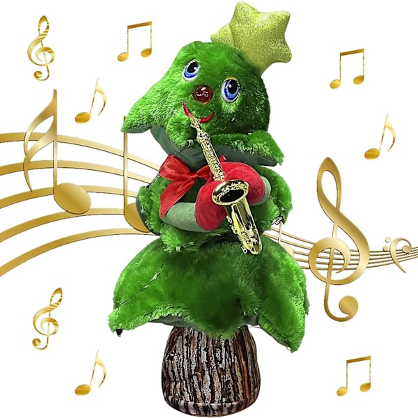 Sjungande Julgran, Dansande Julgran Spelar Saxofon Och Sjunger 8 Julvisor, Juldansande Leksakspresent Till Barn & Dekorationsparter