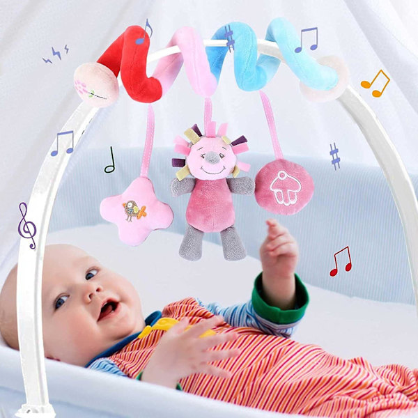Plushleksaker för Bebis, Bebisvagnsleksaker, Spiralformade Plushleksaker för Vagnsstång, Bebisaktivitetsleksaker, Spjälsängsleksaker för Pojkar eller Flickor, Plushleksaker