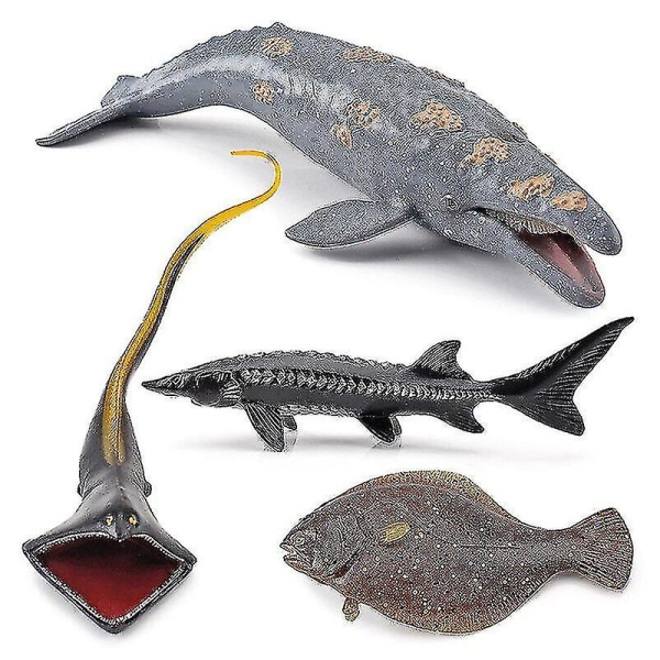 4-pack Sea Animal Toys Real Ocean Whale Pvc