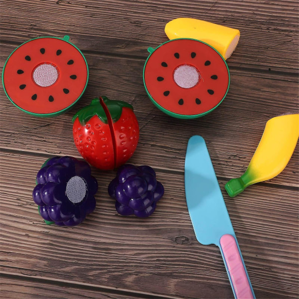 6 stk/sæt Simuleringsplastik Frugt Grøntsager Børne køkkenlegetøj til børn Lad som legetøj