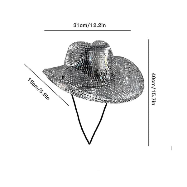 Disco-pallocowboy-hattu, peilipallocowboy-hattu, polttarit polttarit hattu