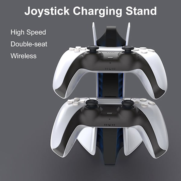 1 Set Joystick Laddningsstativ Med Ambient Blått Ljus Höghastighets Dubbelsits Trådlös Controller Typ-c Laddningsdockningsstation För Ps5 - Snngv