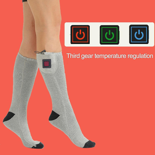 Uppvärmda strumpor 3 temperaturinställningar Håll värmen Usb uppladdningsbara vinterlånga elektriska värmestrumpor för daglig användning_a_hf
