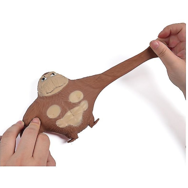 Gorilla Stretchy Squishy Antistress Squeeze Elastic Monkey Simulation Toy Gift（Brun）