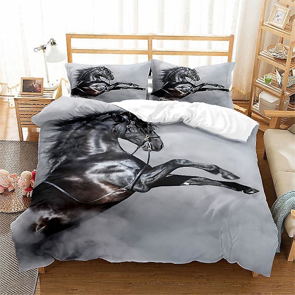 3D Digitaltryck Cartoon Häst Pegasus Örngott Täcke Sängkläder Tredelad Set FM13 180*200cm -ZHENV（180*200cm）